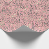 Romantisch patroon met hart en vogels cadeaupapier (Hoek)