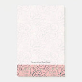 Romantisch patroon met hart en vogels post-it® notes (Voorkant)