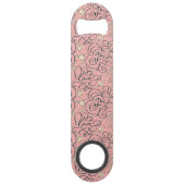 Romantisch patroon met hart en vogels speed flessenopener (Achterkant)