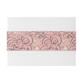 Romantisch patroon met hart en vogels uitnodigingen wikkel (Achterkant Voorbeeld)