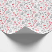 Romantisch patroon voor jou. Roze, grijs op wit Cadeaupapier (Hoek)