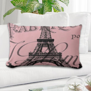 romantisch pink french vintage paris eiffel tower kussen