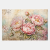 ROMANTISCH  PIOEN DECOUPAGE DECORATIEF PAPIER INPAKPAPIER VEL (Voorkant 3)