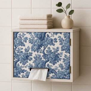 Romantisch poederblauw Frans toile vintage bloemmo Tissuepapier
