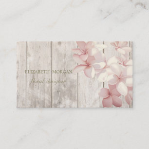 Romantisch Professional  ,Bloemen,Hout Textuur Visitekaartje