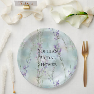 Romantisch  Purple Flowers Vrijgezellenfeest Papieren Bordje