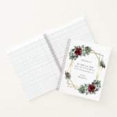 Romantisch Quote Bourgondische Kerstbloem Notitieboek (Binnen)