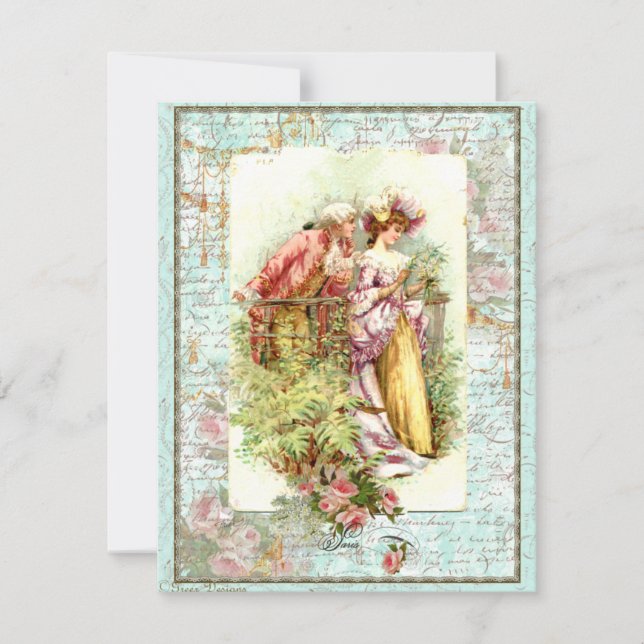 Romantisch  Regency Couple met Rozen (Voorkant)