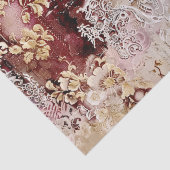 Romantisch Rococo Dusty Roos Antiek Tissuepapier (Detail)