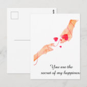 "Romantisch rode draad van het lot handen & harten Briefkaart (Voorkant / Achterkant)