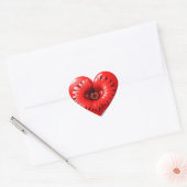 Romantisch Rode Hart Met Bloemig Centrum Sticker (Envelop)