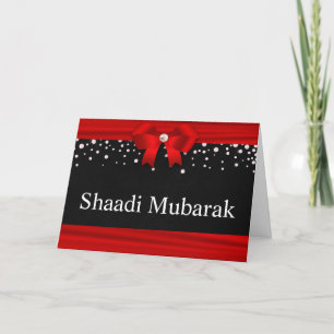 Romantisch Rode Lint Shaadi Mubarak Kaart