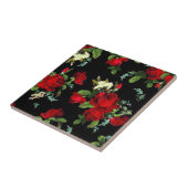 Romantisch. Rode rozen. Tegeltje (Zijkant)