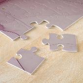 Romantisch rood Bourgondisch Roos Gouden Bloemen Legpuzzel (Zijkant)