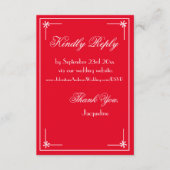 Romantisch rood chic script bruiloft website RSVP Informatiekaartje (Voorkant)
