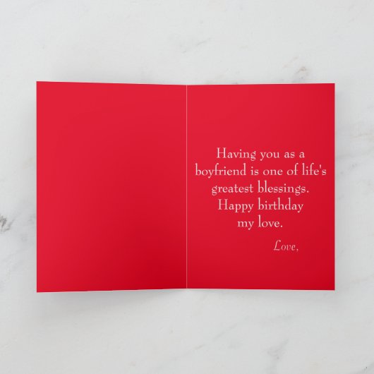 Romantisch rood en zwart Roos Verjaardag van vrien Kaart (Binnen)