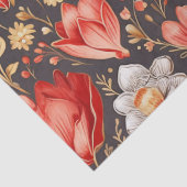 Romantisch Rood & Goud Bloemen & Harten Decoupage Tissuepapier (Detail)