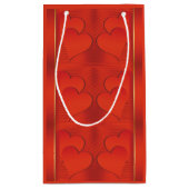 Romantisch rood gradiënt hartpatroon klein cadeauzakje (Achterkant)