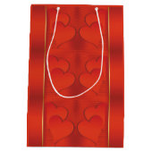 Romantisch rood gradiënt hartpatroon medium cadeauzakje (Achterkant)