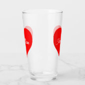 Romantisch rood hart gepersonaliseerd glas (Links)