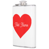 Romantisch rood hart gepersonaliseerd heupfles (Links)