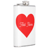 Romantisch rood hart gepersonaliseerd heupfles (Rechts)