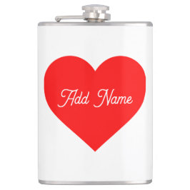 Romantisch rood hart gepersonaliseerd heupfles