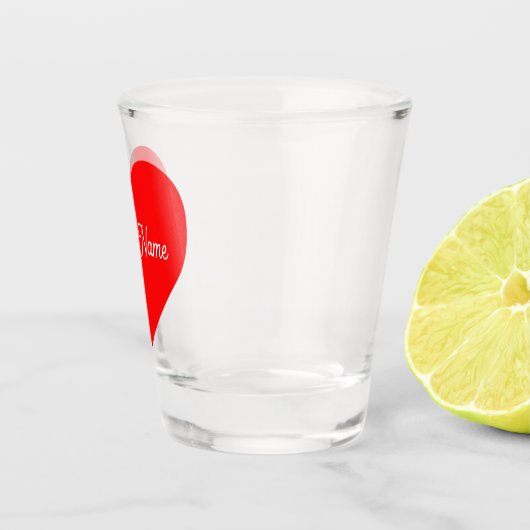 Romantisch rood hart gepersonaliseerd shot glas (Rechts)