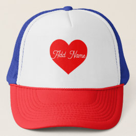 Romantisch rood hart gepersonaliseerd trucker pet