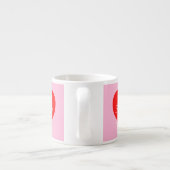 Romantisch rood hart pastel roze gepersonaliseerd espresso kop (Achterkant)