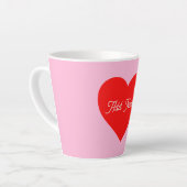 Romantisch rood hart pastel roze gepersonaliseerd latte mok (Linkerhoek)