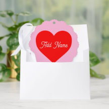 Romantisch rood hart pastel roze gepersonaliseerd