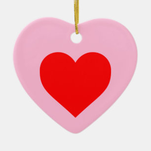 Romantisch rood hart pastel roze keramisch ornament