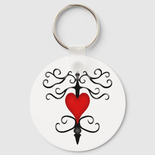 Romantisch rood hart sleutelhanger (Voorkant)