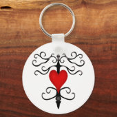 Romantisch rood hart sleutelhanger (Voorkant)