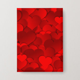 Romantisch Rood Hartjes Textuurpatroon-19909 Button