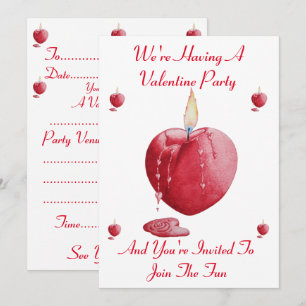romantisch rood liefde hart kaars valentijn feest kaart