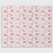 Romantisch rood liefde hart patroon | FEESTDAGEN Cadeaupapier (Vlak)