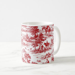 Romantisch rood pastorale toile natuurpatroon koffiemok