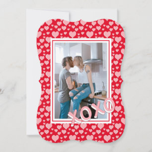 Romantisch Rood Roze Harten XOXO Foto Valentijn Ka Kaart