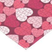Romantisch Rood & Roze Jigsaw Puzzel Hartpatroon Tafelkleed (Gekanteld)