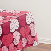 Romantisch Rood & Roze Jigsaw Puzzel Hartpatroon Tafelkleed (Voorbeeld)