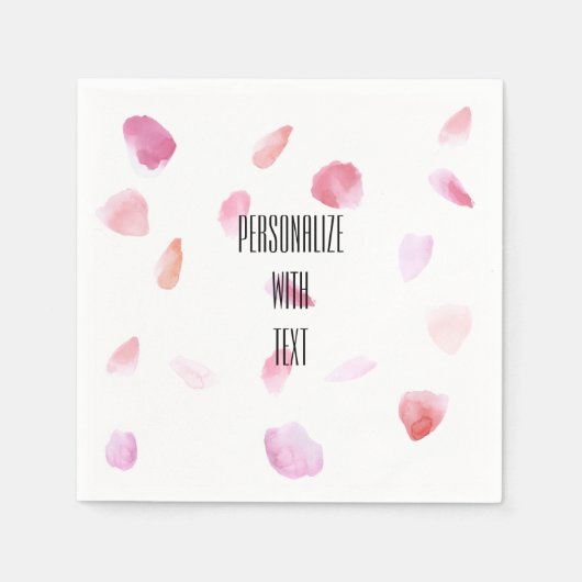 Romantisch Roos bloemblaadjes Servetten (Voorkant)