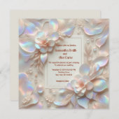 Romantisch Roos Bloemen bruiloft Uitnodiging Flat  (Voorkant / Achterkant)