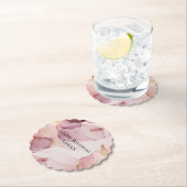 Romantisch Roos Blush Pink Gold Leaf Verjaardag Kartonnen Onderzetters (Insitu)