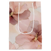 Romantisch Roos Blush Roze Goud Bloemen Medium Cadeauzakje (Achterkant)