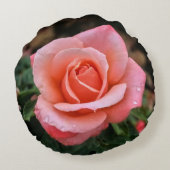 Romantisch Roos Botanische kunst Print Rond Kussen (Achterkant)