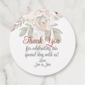 ROMANTISCH ROOS BRUILOFT DANK U BEDANKJES LABELS (Achterkant)