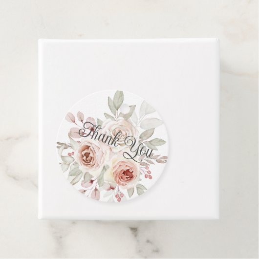 ROMANTISCH ROOS BRUILOFT DANK U BEDANKJES LABELS (In situ)