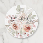 ROMANTISCH ROOS BRUILOFT DANK U BEDANKJES LABELS (Voorkant)